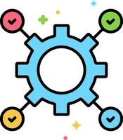 A gearwheel with check marks and icons vector