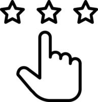 A hand pointing to five stars on a white background vector