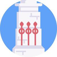 A tower with four red arrows on it vector
