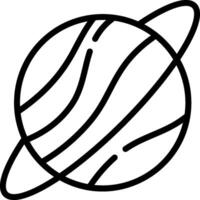 A black and white line drawing of a planet vector