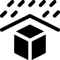 A black and white image of a box with rain coming out of it vector