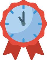 A clock with a red ribbon around it vector