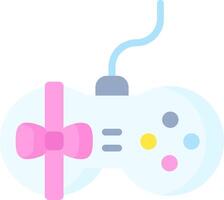 A pink and white game controller with a bow vector