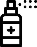 A bottle of spray with a cross on it vector
