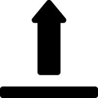 A black and white icon of an arrow pointing up vector