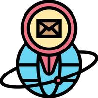 Email icon with globe and mail icon vector