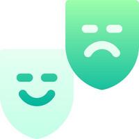 Two masks with sad faces on them vector