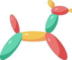 A balloon dog with a red, yellow and green color vector