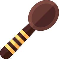 A wooden spoon with a striped handle vector