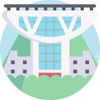 A flat icon of a building with a large window vector