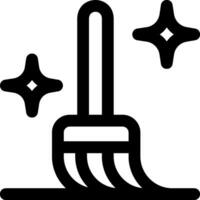 A black and white image of a broom and stars vector