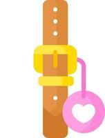 A watch with a heart and a pink tag vector