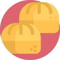 Two breads are shown in a circle vector