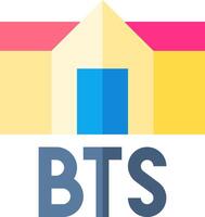 The bts logo with a house in the middle vector