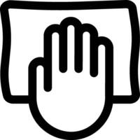 A black and white hand with a paper on it vector