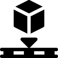 A black and white image of a cube with a chain vector