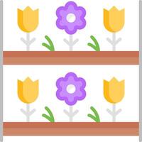 Two different pictures of flowers and a flower pot vector