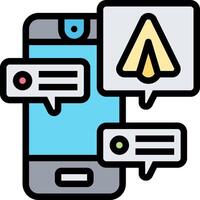 A smartphone with a chat bubble and a speech bubble vector