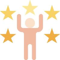 A person with five stars around him vector