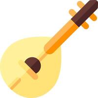 An instrument with a long neck and a wooden handle vector