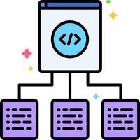 A computer with a code symbol on it vector