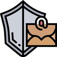 An email envelope and shield icon vector
