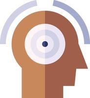 A person's head with a circular object in the middle vector