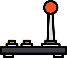 A joystick with a red button on it vector