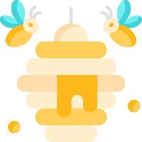 Honeycomb with bees and honey vector