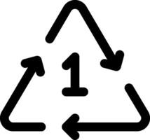A black and white image of a recycling symbol vector