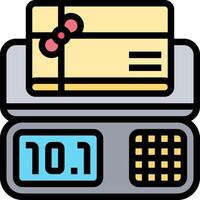 A cash register with a card on it vector