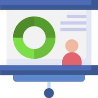 A person is looking at a presentation on a screen vector
