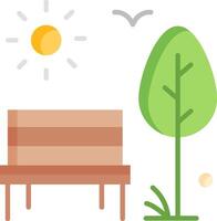 A bench and a tree next to a bird vector