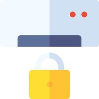 A lock and a computer screen with a padlock vector