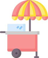 Ice cream cart with umbrella vector