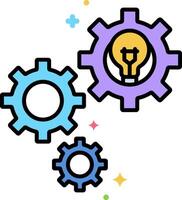 Gears and light bulb icon vector