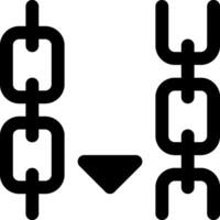 A black and white image of a chain with a symbol vector