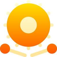 A drum with two sticks and a yellow sun vector