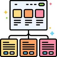 A web page with multiple pages and a button vector