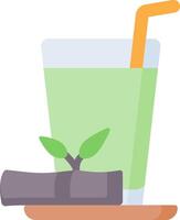 A green smoothie with a straw and a stick vector