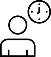 A person is looking at a clock icon vector