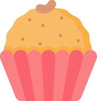 A cupcake with a yellow icing on top vector