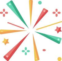 A colorful explosion with stars and fireworks vector