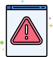 A warning sign on a computer screen vector