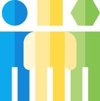 A group of people with different colors vector