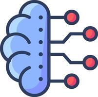 A brain with red dots on it vector