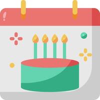 A calendar with a cake on it vector