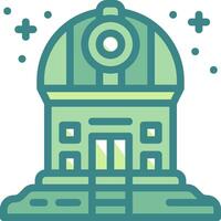 A building with a telescope on top vector
