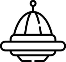 An outline of a flying saucer vector