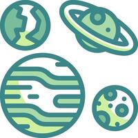 Set of planets and moons illustration vector